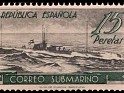 Spain - 1938 - Mail - 15 Ptas - Multicolor - Spain, E-Submarine - Edifil 781C - Submarine D-1 - 0